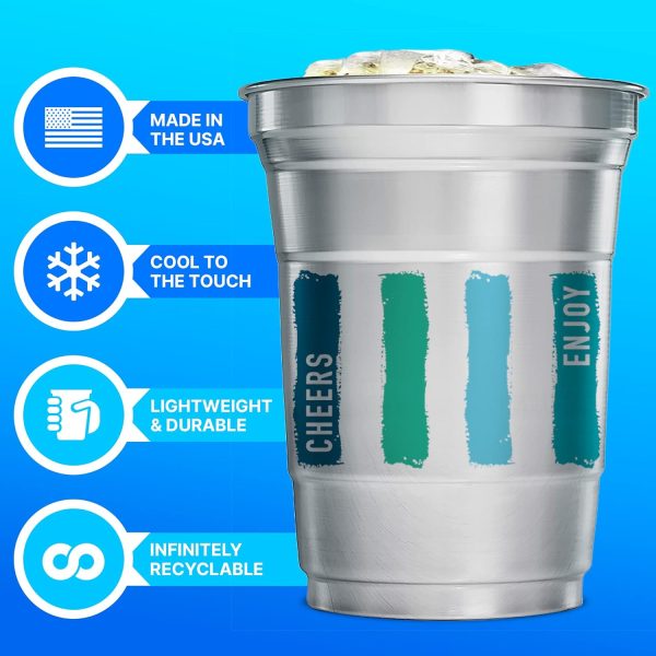 Ball Aluminum Cup Recyclable Party Cups, 20 oz. Cup, 30 Cups Per Pack