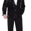 Black Sequin Jacket Costume XXL