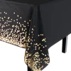 Celebrate Printed Table Cover 54" x 108" Black/Gold