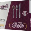 Party Bargains Disposable Cutlery set, SAPPHIRE Design, Clear Color, 360 Pieces: 180 Forks, 120 Spoons, 60 Knives