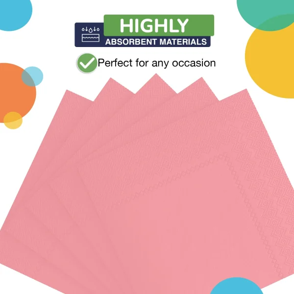 Pink Beverage Napkins | 50 Count