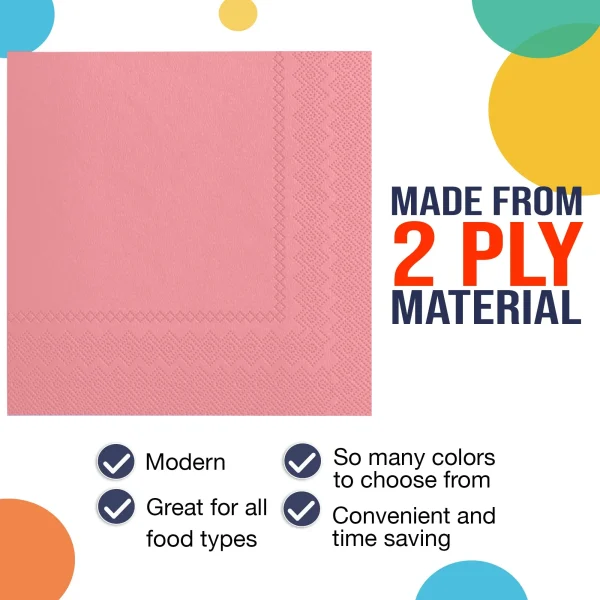 Pink Beverage Napkins | 50 Count