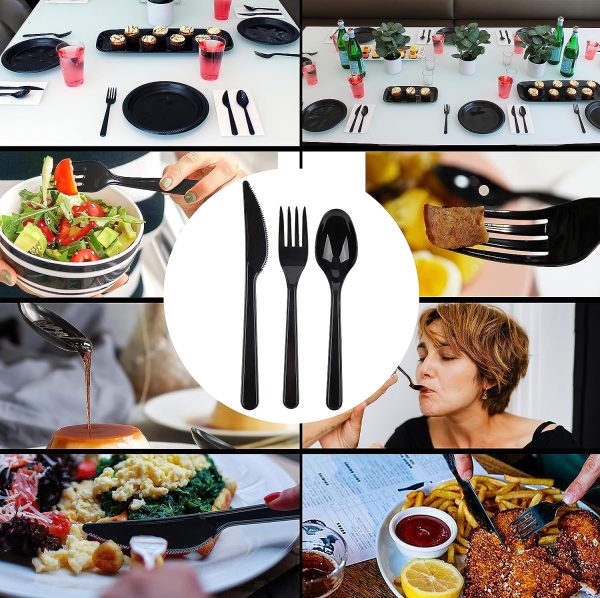 Party Bargains Disposable Cutlery set, SAPPHIRE Design, Clear Color, 360 Pieces: 180 Forks, 120 Spoons, 60 Knives
