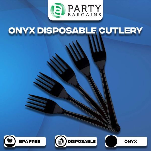 Party Bargains Disposable Cutlery set, SAPPHIRE Design, Clear Color, 360 Pieces: 180 Forks, 120 Spoons, 60 Knives