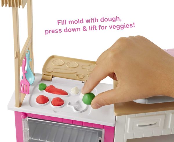 Barbie Ultimate Kitchen Doll & Playset With Lights & Sounds & 20+ Accessories, Blonde Chef Doll