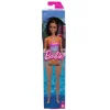 Beach Barbie Doll With Light Brown Hair Wearing Tropical Pink And Orange Swimsuit