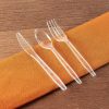 Party Bargains Disposable Cutlery set, SAPPHIRE Design, Clear Color, 360 Pieces: 180 Forks, 120 Spoons, 60 Knives