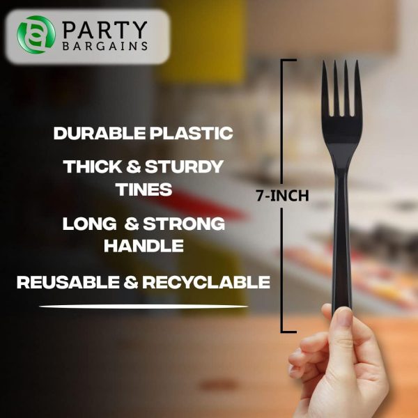 Party Bargains Disposable Cutlery set, SAPPHIRE Design, Clear Color, 360 Pieces: 180 Forks, 120 Spoons, 60 Knives