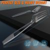 7.5" Clear Plastic Knives Heavy Duty Upgraded Heat Resistant & BPA Free, Solid and Durable Plastic Cutlery, Premium Disposable Knives, for Party Supply(84 Count)