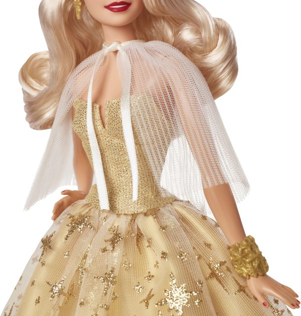 2023 Holiday Barbie Doll, Seasonal Collector Gift, Golden Gown And Blond Hair