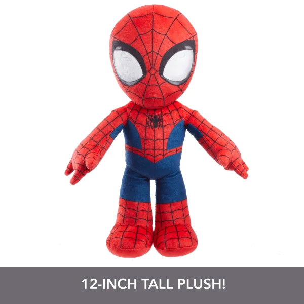 Marvel Plush Talkers Spider-Man Soft Toy, 11.75-inch Collectible Figure With Sounds & Phrases