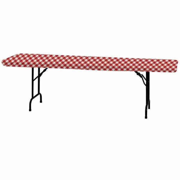 Gingham Plastic Tablecover Stay Put 29X72 1Ct