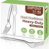 360 Count Plastic Silver Ware Heavy Duty, 120 Forks, 120 Spoons, 120 Knives, Heat Resistant & BPA Free Disposable SilverWare, Disposable Cutlery set, Premium Clear Utencils for Party Supply