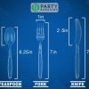 Party Bargains Disposable Cutlery set, SAPPHIRE Design, Clear Color, 360 Pieces: 180 Forks, 120 Spoons, 60 Knives