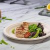 Paper Plates, 100% Compostable Heavy Duty Disposable Plate - [125-Pack] - {PFAS-Free} - {BPI Certified} - [9 Inch] Eco-Friendly, Biodegradable Bagasse Natural Brown 9" Dinner Plates - By Stack Man