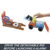 Hot Wheels Monster Trucks Arena Smashers Color Shifters 5-Alarm Rescue Playset, Fire Truck Crash Toy