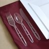 Party Bargains Disposable Cutlery set, SAPPHIRE Design, Clear Color, 360 Pieces: 180 Forks, 120 Spoons, 60 Knives