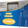 Party Bargains Disposable Cutlery set, SAPPHIRE Design, Clear Color, 360 Pieces: 180 Forks, 120 Spoons, 60 Knives