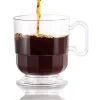 8 Oz. Clear Glazed Coffee Cups W/ Handle | 8 Count