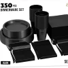 350 pcs disposable tableware set black