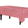Red Gingham Plastic Table Cover