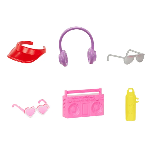Barbie Fashionistas 2 Doll & 6 Accessories Set, Roller-Skating Theme, 65th Anniversary