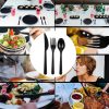 Party Bargains Disposable Cutlery set, SAPPHIRE Design, Clear Color, 360 Pieces: 180 Forks, 120 Spoons, 60 Knives