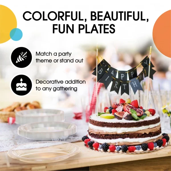7 In. Clear Plastic Plates | 50 Count