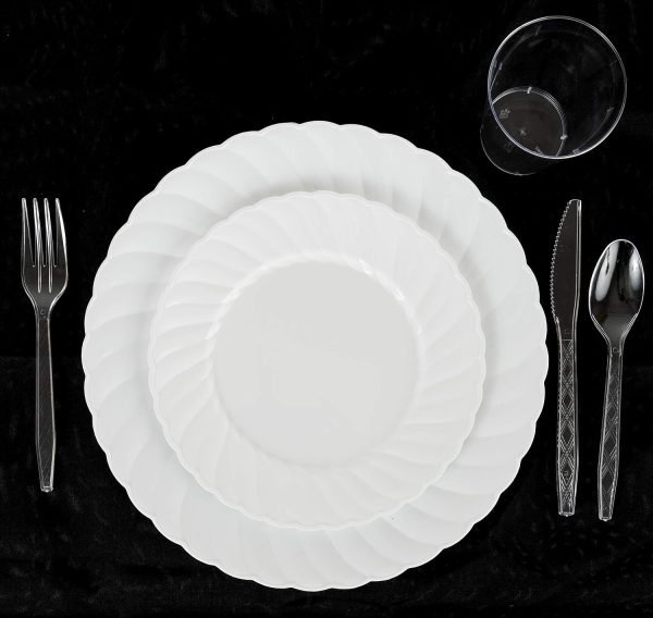 Party Bargains Disposable Cutlery set, SAPPHIRE Design, Clear Color, 360 Pieces: 180 Forks, 120 Spoons, 60 Knives