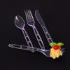 Party Bargains Disposable Cutlery set, SAPPHIRE Design, Clear Color, 360 Pieces: 180 Forks, 120 Spoons, 60 Knives