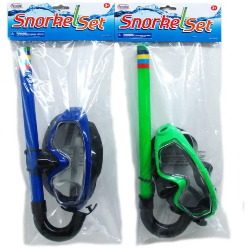 13.5in Snorkel & Mask Set In Poly Bag W/Header 4Assrt Clrs