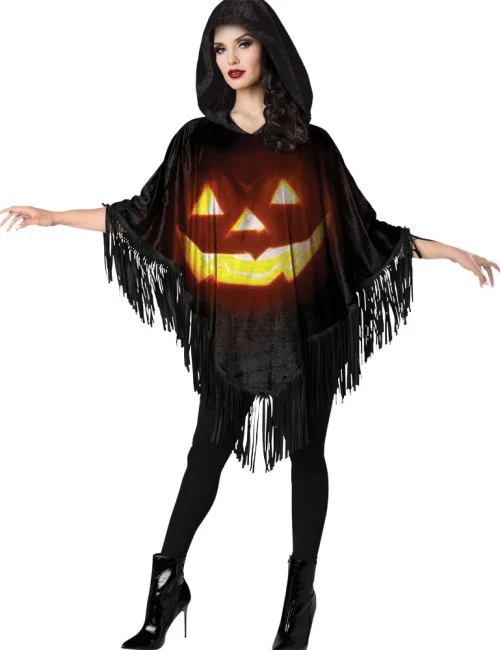 Poncho Jack-o-Lantern Instant Costume