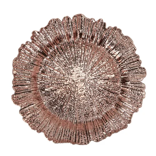 Plastic Reef Charger Plate 13in - Rose Gold