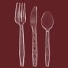 Party Bargains Disposable Cutlery set, SAPPHIRE Design, Clear Color, 360 Pieces: 180 Forks, 120 Spoons, 60 Knives