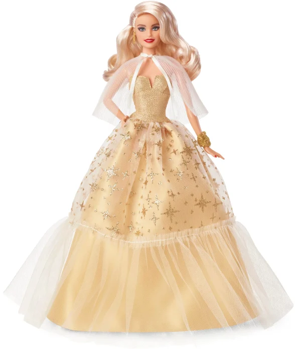 2023 Holiday Barbie Doll, Seasonal Collector Gift, Golden Gown And Blond Hair