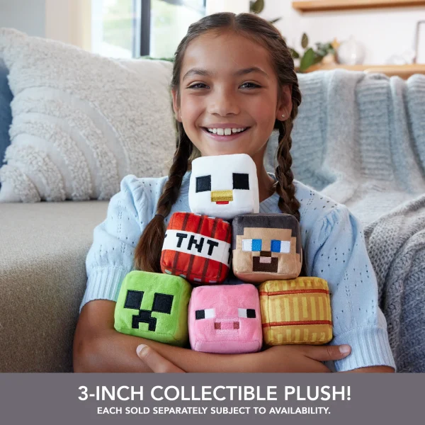 Minecraft Block-Shaped Plush Collection, 3-in Toys