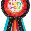 Happy Birthday B-Day Ribbon Button 1ct
