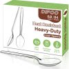 360 Count Plastic Silver Ware Heavy Duty, 120 Forks, 120 Spoons, 120 Knives, Heat Resistant & BPA Free Disposable SilverWare, Disposable Cutlery set, Premium Clear Utencils for Party Supply
