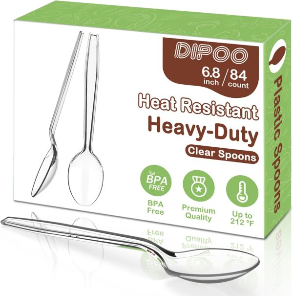 360 Count Plastic Silver Ware Heavy Duty, 120 Forks, 120 Spoons, 120 Knives, Heat Resistant & BPA Free Disposable SilverWare, Disposable Cutlery set, Premium Clear Utencils for Party Supply