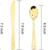 Supernal 60 Pack Pre Rolled Napkins with Gold Plastic Silverware, Premium Disposable Gold Wrapped Cutlery Set Includes: 60 Forks 60 Knives 60 Spoons 60 Napkin for Party