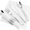 Supernal 60 Pack Pre Rolled Napkins with Gold Plastic Silverware, Premium Disposable Gold Wrapped Cutlery Set Includes: 60 Forks 60 Knives 60 Spoons 60 Napkin for Party