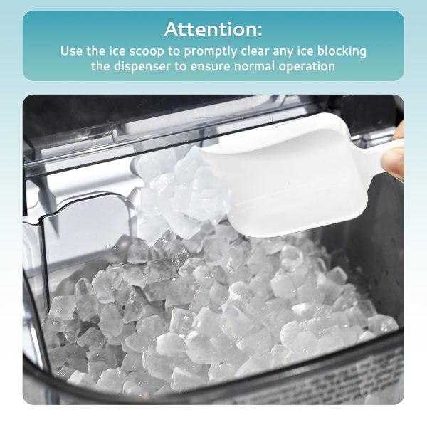 EUHOMY Pebble Counter Ice Maker Machine with 35lbs/24H Soft Ice Self-Cleaning