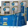 Party Bargains Disposable Cutlery set, SAPPHIRE Design, Clear Color, 360 Pieces: 180 Forks, 120 Spoons, 60 Knives