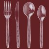 Party Bargains Disposable Cutlery set, SAPPHIRE Design, Clear Color, 360 Pieces: 180 Forks, 120 Spoons, 60 Knives