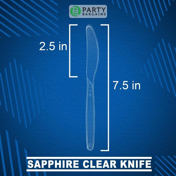 Party Bargains Disposable Cutlery set, SAPPHIRE Design, Clear Color, 360 Pieces: 180 Forks, 120 Spoons, 60 Knives