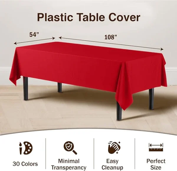 Red Plastic Table Cover