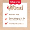 Fisher-Price Wood Pretend Play Toy Picnic Basket, 31-Piece Wooden Food Playset For Preschool Kids Ages 3+ Years