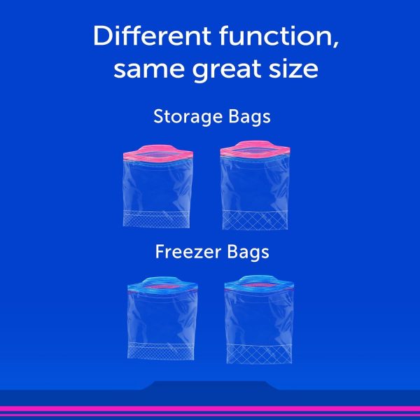 Ziploc Quart Food Storage Freezer Bags, Stay Open Design with Stand-Up Bottom, Easy to Fill, 75 Count