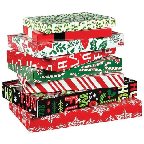 Christmas Fun Printed Gift Boxes 8ct