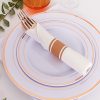 Supernal 60 Pack Pre Rolled Napkins with Gold Plastic Silverware, Premium Disposable Gold Wrapped Cutlery Set Includes: 60 Forks 60 Knives 60 Spoons 60 Napkin for Party